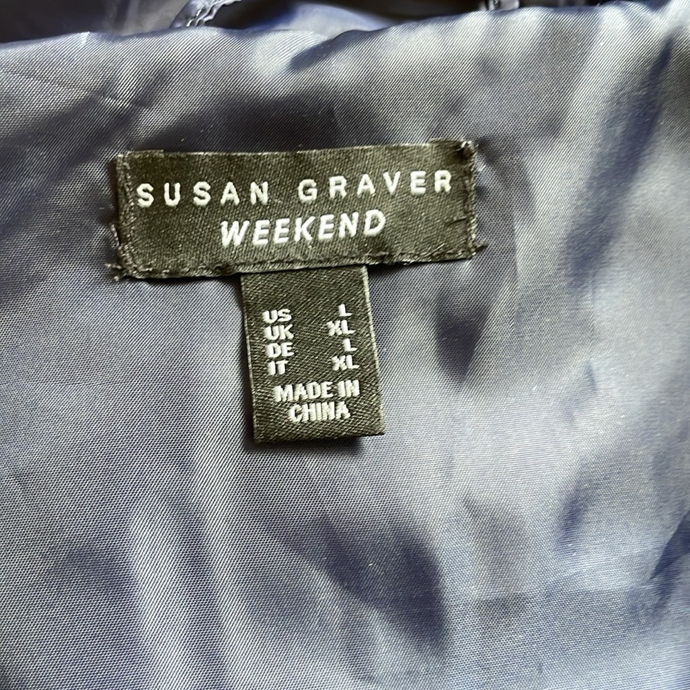 Susan Graver L Navy Weekend Vest with Hood A618800 - Picture 5 of 6